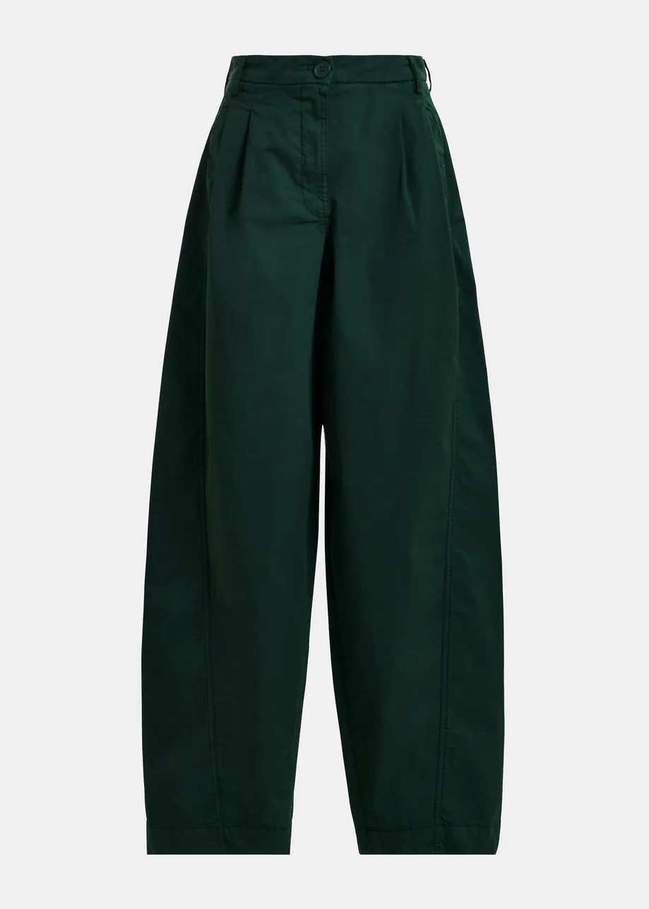 Essentiel Green Barrel Leg Trousers - Image 2
