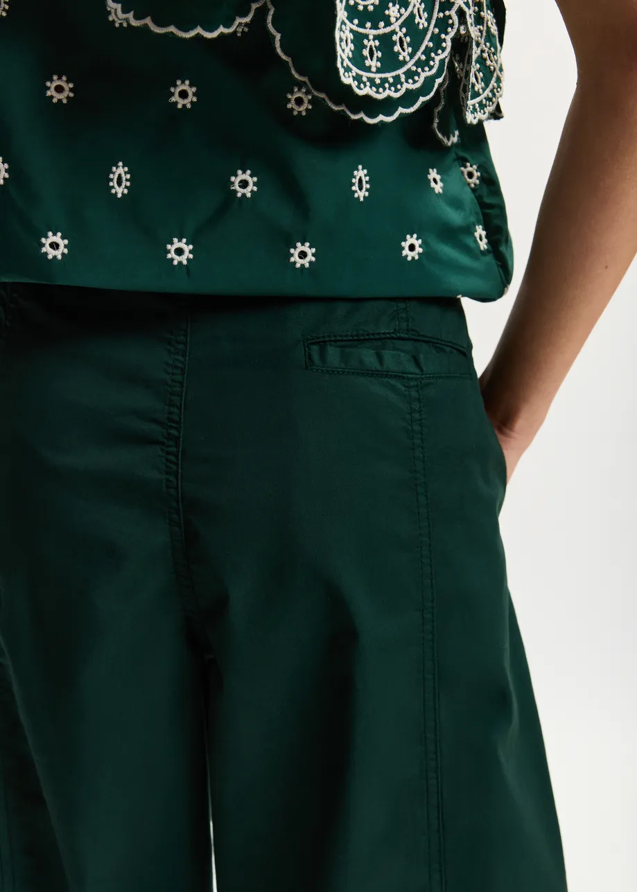 Essentiel Green Barrel Leg Trousers - Image 5